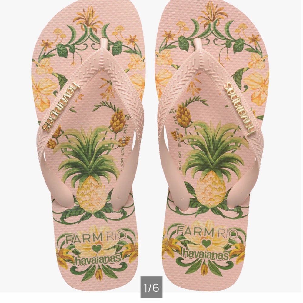 Havaianas Pink Pineapple Sandals Tropical Style